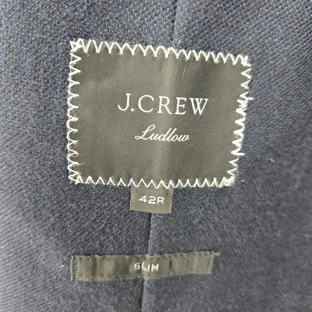 J. Crew Ludlow Slim-fit suit jacket in English cotton-wool BH230 Navy, Size 42R